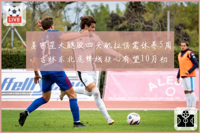 姜宇星大腿股四头肌拉伤需休养5周,吉林东北虎锋线核心有望10月初出战